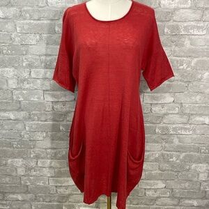 G9C Burnt Orange Linen Sweater Dress/Tunic